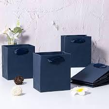 driew Small Gift Bags with Cotton Handles, 4.02"x2.76"x4.49" Mini Gift Bags with Handles in Bulk for Birthday Party Favors Wedding Shopping Business Grocery Retail (Blue)