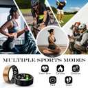 Smart Health Ring Fitness Tracker for Men Women, Sleep, Stress & Activity Monitoring, IP68 Waterproof, Long Lasting Battery, No Subscription Fees, Compatible with iOS & Android, Black 14