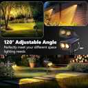 Flacchi Solar Lights Outdoor Waterproof - 2 Lighting Modes Solar Powered Garden Yard Spot Lights for Outside Landscape (Warm White, 4 Pack)