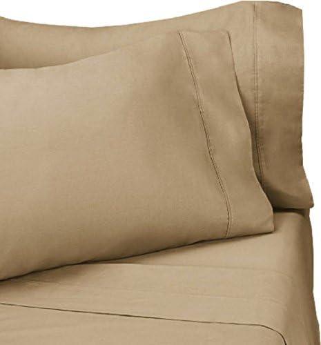 Set of 2 Pillowcases 35"x18", 1 Fitted Sheet 1 Flat Shit, Yellow, King Size