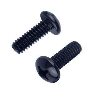 #10-24 x 3/4" Pan Head Machine Screws, Phillips Drive, Full Thread, 304 Stainless Steel 18-8, Black Coated Finish, 40 PCS