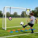 Suteck Soccer Goal for Backyard, Heavy Duty Metal Frame, Training Set | Welded Corner Joints, 1mm Thick Galvanized Steel Tubes, Target Net, Shooting Target & 12 Training Cones, Easy Assembly 6x4ft