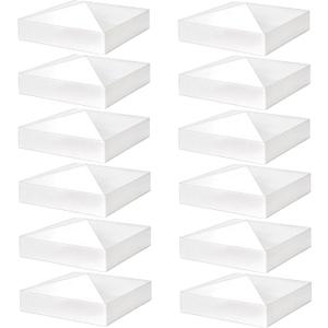 Hiceeden 12 Pack 5" x 5" Vinyl Fence Post Caps, Pyramid PVC Deck Post Caps, Decking Caps for Mailbox, Lamp Post, Deck, Dock, White