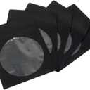 100 Pack Maxtek Premium Thick Black Color Paper CD DVD Sleeves Envelope with Window Cut Out and Flap, 100g Heavy Weight.