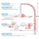 FEISIKE Crib Mobile for Girls Baby Mobiles with 3 Modes Digital Music BoxTurn Only, Music Only, Turn & Music, 35 Lullabies, Pink Elephant Nursery Mobile, Clamp Type, Pretty Box Packaging