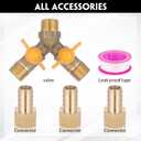 2 x Brass 3 Way Shut Off Ball Valve, 5/16" Hose Barb Y Shaped Ball Valve for Tubing Fuel Gas Water Propane, With 3 Hose Clamps
