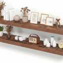 12 Inch Deep Floating Shelves Brown, 55 Inch Long, 2" Thick Floating Shelves for Wall, Hidden Bracket, Scratch-Resistant Wood Grain for Bedroom Bathroom Kitchen, Coffee Bar, Bookshelf, 55"x 11.6"-Pack of 2