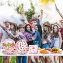 96Pcs Western Cowgirl Party Supplies Paper Plates Napkins Pink Cowgirl Bachelorette Cactus Party Tableware Set Wild West Rodeo Birthday Decorations Favors for Kids Baby Shower Farm Decor Serves 24