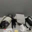 QPAU Inflatable Toddler Travel Bed with Tent  Lightweight Blow Up Kids Air Mattress with Hand Pump  Indoor & Outdoor Portable Sleeping Solution for Camping, Travel, Home, Grandmas  Ages 3+ (A-Khaki Gray)