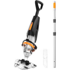Wireless Remote Pool Vacuum, Cordless Pool Vacuum for Above Ground & Inground Pools, 18.5 GPM Powerful Suction, 75 Min Runtime, 69.3" Telescopic Pole for Spa & Hot Tub