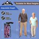 supregear Folding Cane, 5-Level Adjustable Height Walking Stick Lightweight Collapsible Portable Travel Cane with Wrist Strap and T Handle for Elderly Disabled Men Women (Purple Floral)