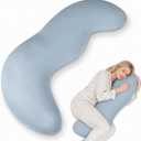 Body Pillow for Side Sleepers, Memory Foam Cooling Pillow for Adults, Pea Pod Long Body Pillow for Bed, Breathable Full Body Pillow for Pregnancy Sleeping, 41 x 21 x 7