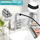 Bathroom Sink Faucet with 4 Mode Pull Down Sprayer, Brushed Nickel Single Handle Pull Out Faucet with Pop-Up Drain, 1 or 3 Hole Laundry Bar Basin Faucet with Deck Plate