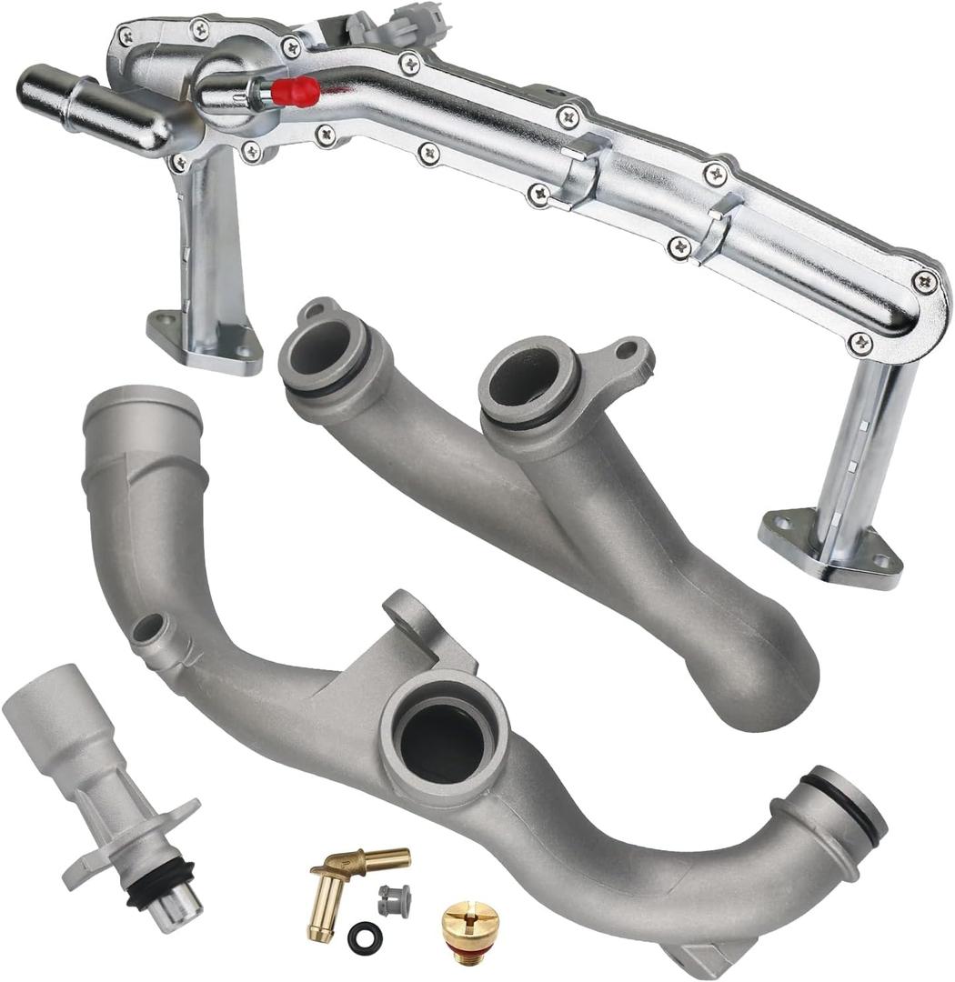 Upgraded Metal Coolant Water Pipe System Kit Compatible with Land Rover Range Rover Sport LR4,Jaguar XF XJ XE 3.0L V6 Replaces LR075991 LR092992 LR028136 LR049990