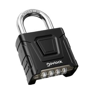 Outdoor Combination Lock, Weatherproof, Large Heavy Duty Padlock
Cut Resistant 0.31” Hardened Steel Shackle, One-Push Unlocking, Secure Combo Lock for Gates, Sheds, Fences, 1-Pack, Black