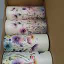 Layhit 12 Pcs Car Tissues Round Facial Tissues Boxes Vintage Floral Printed Travel Cylinder Cube Holder Bulk for Car Cup Holder(Flowers)