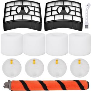 Replacement Filters & Roller Brush Kit for Shark APEX DuoClean Lift-Away Vacuum AZ1000 AZ1002 AZ1000W AX950 AX951, 2 Filters, 1 Brush, 4 Foam & Felt Filters, Part # XFF650 & XHF650 & 1173FT950