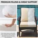 MIULEE Beige Outdoor Dining Cushion 20x20 Inch Waterproof & 3 Year Color Fastness Deep Seat and Back Cushion for Patio Furniture Chair with Ties