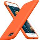 Miracase Ultra Slim Designed for iPhone SE 2022(3rd Gen)/iPhone SE 2020(2nd Gen)/iPhone 7/iPhone 8 Case with Screen Protector, Multi-Color Silicone Shockproof Phone Case(Orange)