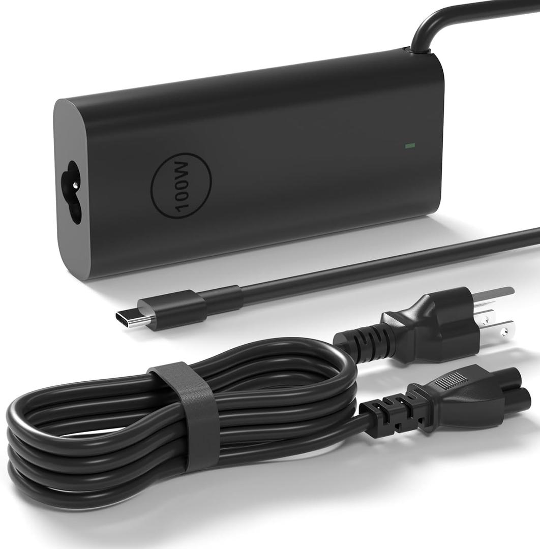 Replacement for 100W Dell Laptop Charger, USB C Type C Gan for Dell Precision 3580 3580 3580 3581 5680, Latitude 7640 7640 7340 5440 5540 9440 5340 Inspiron 14 16 5000 7000 100w USB-c ac Adapter