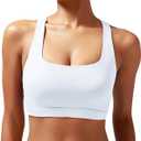 RUNNING GIRL Sports Bras for Women, Molded Cup High Impact Sports Bra Workout Bras for Women High Support Racerback (White, L)