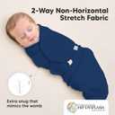 3-Pack Organic Baby Swaddle Sleep Sacks - Swaddles for Newborns, Infant 0-3 Months, Baby Girls, Boys, Soft & Snug Newborn Sleep Sack, Nursery Swaddling Blankets (Frost, OS)