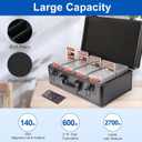 EcoVibe Graded Card Case, Aluminum Alloy Trading Card Storage Box with Carry Handle, Sports Card Case Holders with Dividers, Graded Card Storage Boxes Fits Psa, TCG, Csg, BGS, SGC Slabs