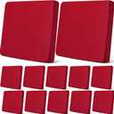 Newwiee 12 Pcs Patio Outdoor Cushion Covers Replacement Waterproof Stretch Sofa Couch Cushion Covers Washable Individual Couch Slipcovers Set Furniture Protector for Pets(20-27 Inch,Wine Red)