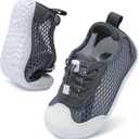 BARERUN Kids Boys Girls Water Shoes Wide Comfort Closed-Toe Sport Athletic Sandal Aqua Lightweight Walking Shoes(Toddler/ Little Kid) Grey Toddler Size 7
