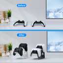 ASIEIT 2Packs Controller Holder, 2 Tier Universal Aluminum Display Stand for Desk Game Enthusiasts Gift Stand Compatible with Series XS, Elite 2, PS5, PS3, Switch Pro and Almost All Controller (Black & Silver)