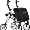 Foldable 2-in-1 Rollator Walkers for Seniors with Seat&Shopping Cart,300Lbs