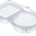 Double Compartment Condiment Containers with Lids Portable Reusable Sauce Container 2 Compartment Snack Containers for Condiments or Dips (20)