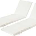 2 Pack 77x24 inch Lounge Chair Cushions for Outdoor Furniture, Large 2" High-Resilience Foam Chaise Cushion for Patio Pool Garden