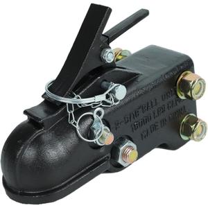 Heavy Duty Adjustable Trailer Coupler, 2-5/16'' Hitch Ball 15,000LBS Capacity Channel-Mount Coupler with Hardware Kit for Equipment Trailers, Car Haulers and Farm/Ranch Heavy-Duty Cargo Towing Use