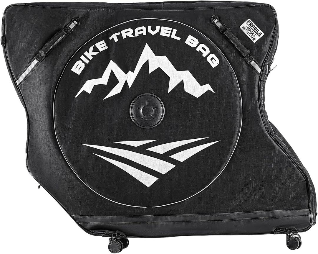 VEVOR Bike Travel Bag, Road Bike Bag Road Bicycle Storage Carry with TSA Lock & Dual Zipper, Black Bicycle Case Wheelbase 37-42 in for Air Travel, Outdoor Use, Airplane, Car, Train, Subway Transport