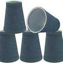 Aspen Creative 32660-9B, Empire Clip-On Chandelier Lamp Shade, Washing Blue, 2 1/2" Top x 4" Bottom x 5" Slant Height, Set of 9