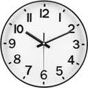 Modern Wall Clock, 10 Inch Digital Wall Clocks Battery Operated, Round Non Ticking Silent Analog Clock for Bedroom Living Room Kitchen Office Gym Classroom Decor,Black Battery Clock
