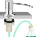 Soap Dispenser for Kitchen Sink, Built in Sink Soap Dispenser, Countertop Soap Dispenser Pump with 47" Extension Tube kit, No Need to Fill Little Bottle Again, Chrome