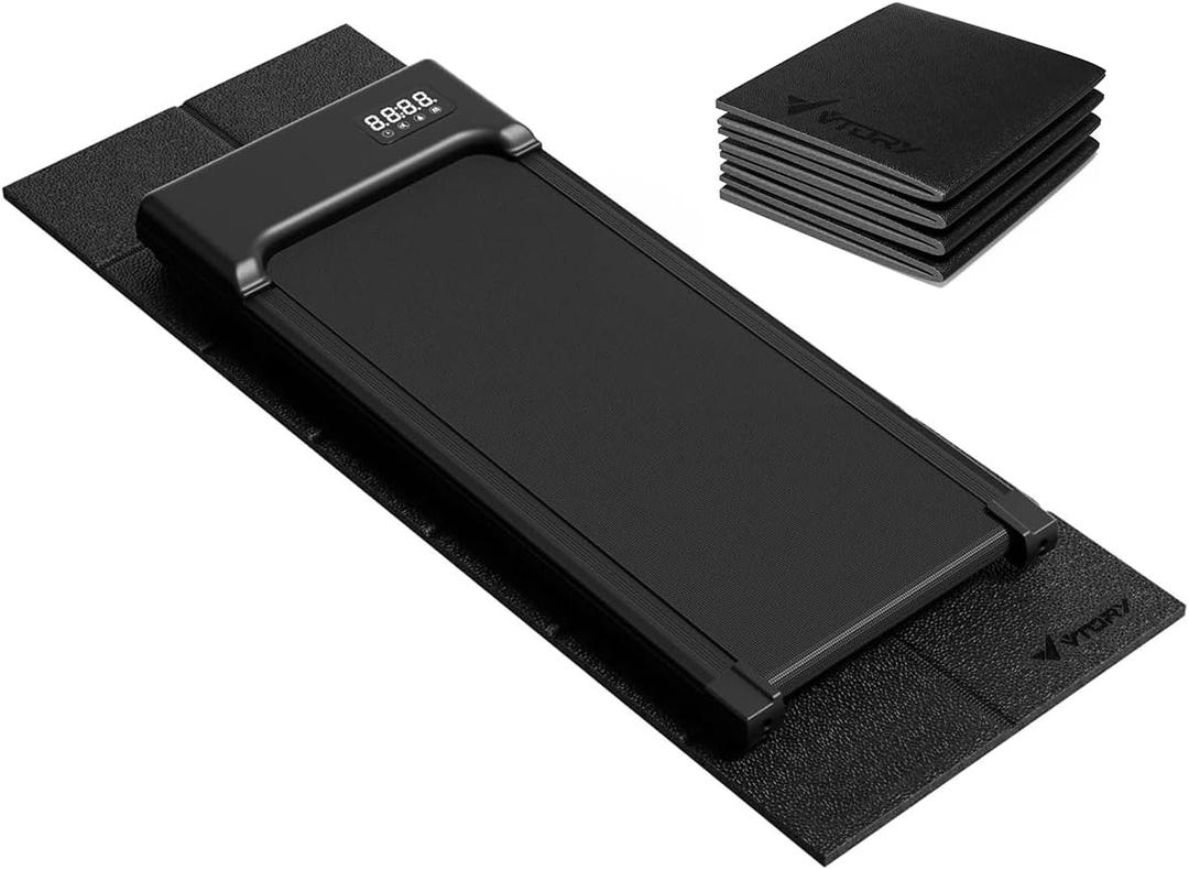 Walking Pad Mat for Carpet Floors, Foldable Treadmill Mat for Hardwood Floors, 68x24, 72x32, 1/4" Thick, Non-Slip, Noise&Shock Absorption, Waterproof Under Treadmill Bike on Carpet