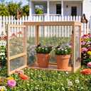 Bucherry Wooden Butterfly Habitat Cage Kit Monarch Caterpillar Enclosure with Mesh Tent & Wood Frame, Detachable Insect Observation House for Kids Outdoor Garden (20")