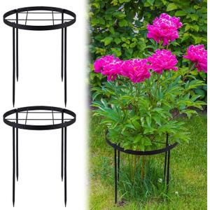 2 Pack 18.9" x 23.6" Large Peony Cage and Support Durable Round Plant Support Ring Tall Plant Cage for Outdoor Peony Floral Tomato Vegetable, Enhances Planting Success with Secure Grounding