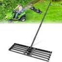 Lawn Leveling Rake Heavy Duty Stainless Steel Landscaping Tool, 34" X 9.4" Yard Leveling Rake with Sturdy Wire Rope Ideal for Backyard, Garden, Golf Course, Farm, Pasture