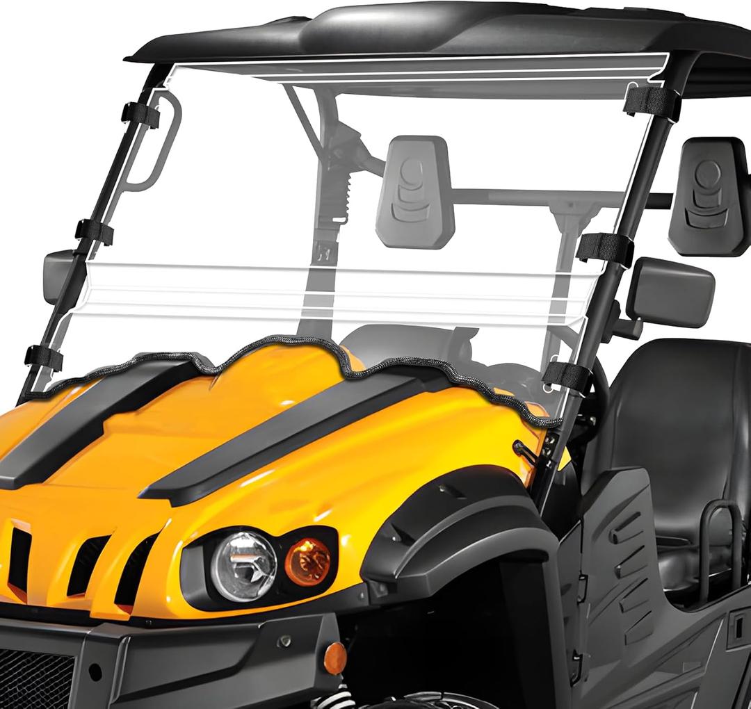 MDPROMCP Front Windshield Scratch Proof Compatible with Massimo MSU HiSun Axis Coleman Outfitter Bighorn Challenger 500 700 UTV Windshield Heavy Duty PC Clear