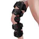 Hinged Knee Brace with Shoulder Strap, ROM Knee Support for Post Op Recovery Side Leg Immobilizer for Stabilization for ACL, MCL, PCL Injury, Adjustable Stabilizer After Surgery for Men and Women