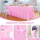 6 Packs Pink Tableclothes for 6 Foot Rectangle Tables, Wrinkle Free Fitted Table Cloth 6ft Stretch Table Cover with Skirt for Parties Weddings Birthday Banquet Baby Shower