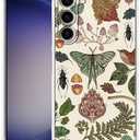 hendicow Case for Samsung Galaxy S23 with Botanical Art Design,Aesthetic Vintage Cottagecore Mushroom Moth Pattern,Trendy Soft TPU Bumper Phone Cover,6.1"(Moth,S23)