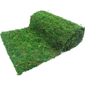 FAICOIA Moss Rug Table Runner Dried Moss Roll for Crafts Fairy Gardens Wedding Woodland Decor 12" x 71" Preserved Green Moss Mat for Table Decoration Carpet Grass Wall 30x180cm