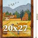 20x27 Picture Frame for Wall Display, 20x27 Brown Picture Frame with Shatter Resistant Plexiglass, Stable and Sturdy 20 x 27 Poster Frame for Wall Display, Handpicked Gift Collection, 1 Pack