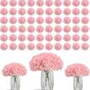 80PCS Blush Hydrangea Artificial Flowers, Silk Hydrangea Heads with Stems, Fake for DIY Wedding Centerpiece, Home, Party, Baby Shower, Garden Decoration