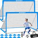 Kids Soccer Goal for Backyard Set - 2 Set of 6X4 / 4X3 ft Toddler Soccer Nets Training Equipment, Soccer Ball, Pop Up Portable Soccer Set for Kids and Youth Games and Training Goals Ages 3-16 Gift